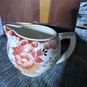 VTG Antique Moriyama Mori Machi Floral Flaming Lotus Creamer OCCUPIED JAPAN